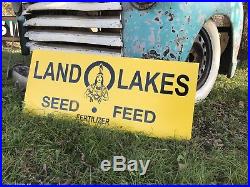 Antique Vintage Old Style Land O Lakes Farm Seed Feed Sign