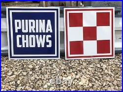 Antique Vintage Old Style Purina Chows Signs