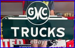 Antique Vintage Old Style Sign GMC Trucks 44x23 NOT Porcelain Made USA