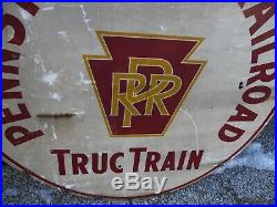 Antique Vintage Pennsylvania Railroad Truc Train Advertising Porcelaln Sign 49