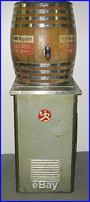 Antique Vintage Richardson Root Beer soda dispenser machine and barrel and tray