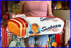 Antique Vintage Style Sign Sunbeam Bread NOT Porcelain Made USA 30x14