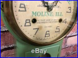Antique Vtg New Haven John Deere Tractor Mini Farm Store Advertising Wall Clock