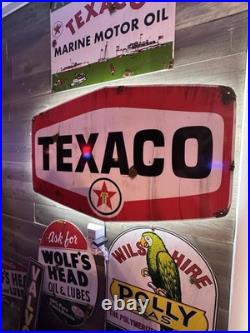 Antique style Vintage Look Lighted Texaco dealer service gas station large sign