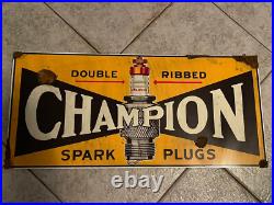 Antique style vintage look Champion Spark Plug Dealer Sales Service Sign