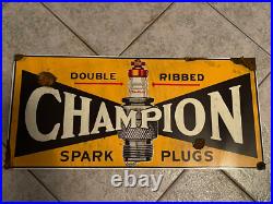 Antique style vintage look Champion Spark Plug Dealer Sales Service Sign