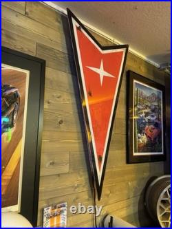 Antique style vintage look Lighted GM Pontiac dealer service Indian head sign Antique style vintage look Lighted GM Pontiac dealer service Indian head sign