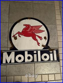 Antique style vintage look Mobiloil Pegasus dealer sales service Lollipop Sign