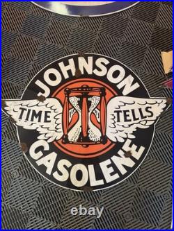 Antique -vintage look Johnson Gas Authorized Dealer sales service Station Sign Antique -vintage look Johnson Gas Authorized Dealer sales service Station Sign