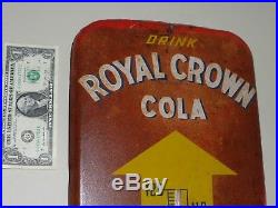 Antqe/Vtg DRANK ROYAL CROWN COLA, Soda Thermometer Sign, 512DONASCO 9-1951, Org, USA