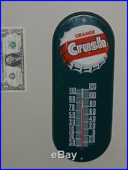 Antqe/Vtg Thermometer Sign, ORANGE CRUSH Soda Pop, N101, Rare, USA, 1930s, Green, Org