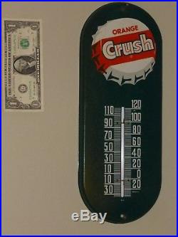 Antqe/Vtg Thermometer Sign, ORANGE CRUSH Soda Pop, N101, Rare, USA, 1930s, Green, Org