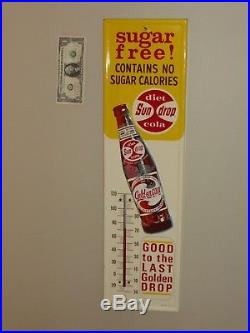 Antqe/Vtg Thermometer Sign, diet Sun drop Cola Gold-en GIRL, Rare, USA1963, Org, Mint