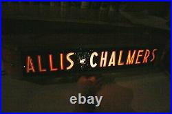 Art Deco Vintage Original ALLIS-CHALMERS Glass Light Up Dealer Sign Advertising