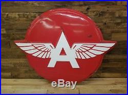 Associated Flying A PORCELAIN sign original vintage gas oil collectable