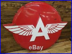 Associated Flying A PORCELAIN sign original vintage gas oil collectable