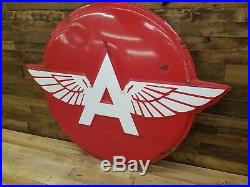 Associated Flying A PORCELAIN sign original vintage gas oil collectable