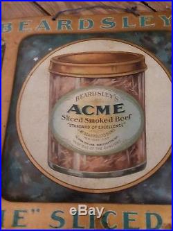 BEARDSLEY'S Vintage tin sign, ACME SLICED BEEF
