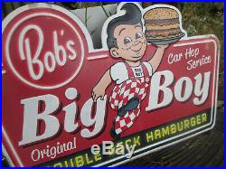 BOB, S BIG BOY Large Embossed Metal Display Sign vintage style Look garage sign