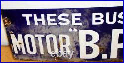 Blue Bird Bus BP enamel sign advertising decor mancave garage metal vintage anti