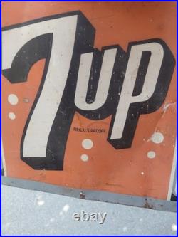 C. 1940s Original Vintage 7up Sign Metal It Likes You We Proudly Serve VERY EARLY