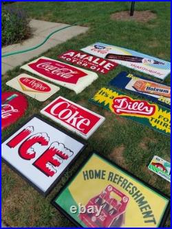 C. 1940s Original Vintage 7up Sign Metal It Likes You We Proudly Serve VERY EARLY
