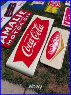 C. 1940s Original Vintage 7up Sign Metal It Likes You We Proudly Serve VERY EARLY