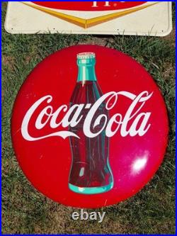 C. 1940s Original Vintage 7up Sign Metal It Likes You We Proudly Serve VERY EARLY