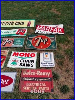 C. 1940s Original Vintage 7up Sign Metal It Likes You We Proudly Serve VERY EARLY