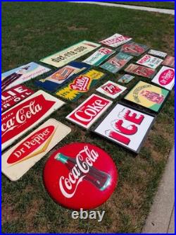 C. 1940s Original Vintage 7up Sign Metal It Likes You We Proudly Serve VERY EARLY