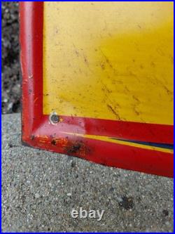 C. 1940s Original Vintage Dad's Rootbeer Sign Metal Embossed Old Fashioned Soda