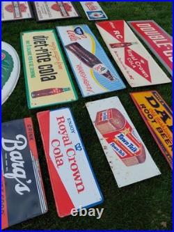 C. 1940s Original Vintage Dad's Rootbeer Sign Metal Embossed Old Fashioned Soda