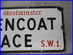 C. 1950 London England Porcelain Street Sign Westminster SW1 Vintage Original BIG