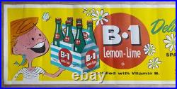 C. 1950s B-1 Lemon Lime Soda Paper Sign Banner Poster Atomic Age Vintage Original C. 1950s B-1 Lemon Lime Soda Paper Sign Banner Poster Atomic Age Vintage Original