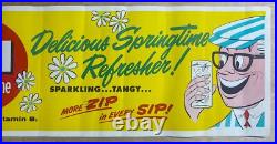 C. 1950s B-1 Lemon Lime Soda Paper Sign Banner Poster Atomic Age Vintage Original C. 1950s B-1 Lemon Lime Soda Paper Sign Banner Poster Atomic Age Vintage Original