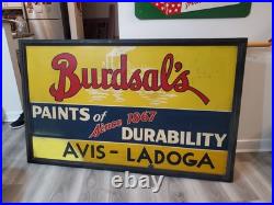 C. 1950s Original Vintage Burdsal's Paint Sign Metal Framed Durability Since 1867 C. 1950s Original Vintage Burdsal's Paint Sign Metal Framed Durability Since 1867