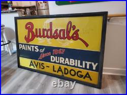 C. 1950s Original Vintage Burdsal's Paint Sign Metal Framed Durability Since 1867 C. 1950s Original Vintage Burdsal's Paint Sign Metal Framed Durability Since 1867