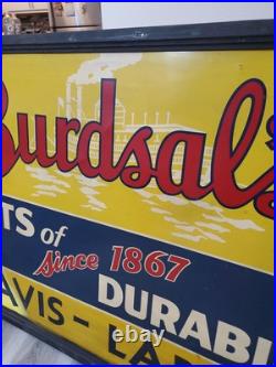 C. 1950s Original Vintage Burdsal's Paint Sign Metal Framed Durability Since 1867 C. 1950s Original Vintage Burdsal's Paint Sign Metal Framed Durability Since 1867