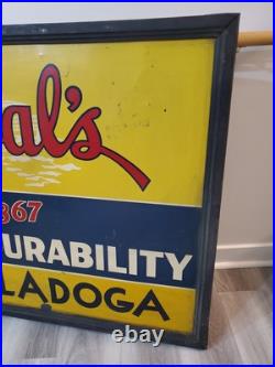 C. 1950s Original Vintage Burdsal's Paint Sign Metal Framed Durability Since 1867 C. 1950s Original Vintage Burdsal's Paint Sign Metal Framed Durability Since 1867