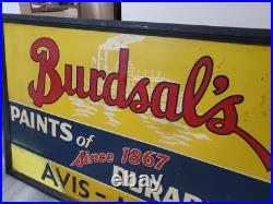 C. 1950s Original Vintage Burdsal's Paint Sign Metal Framed Durability Since 1867 C. 1950s Original Vintage Burdsal's Paint Sign Metal Framed Durability Since 1867