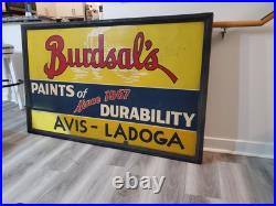 C. 1950s Original Vintage Burdsal's Paint Sign Metal Framed Durability Since 1867 C. 1950s Original Vintage Burdsal's Paint Sign Metal Framed Durability Since 1867
