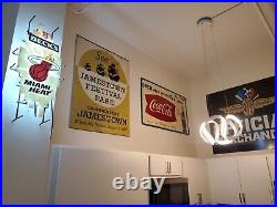 C. 1950s Original Vintage Canada Dry Beverages Sign Metal Porcelain Nehi Soda Gas