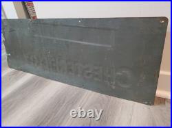 C. 1950s Original Vintage Chesterfield Cigarettes Sign Metal Embossed Tobacco BIG C. 1950s Original Vintage Chesterfield Cigarettes Sign Metal Embossed Tobacco BIG