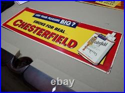 C. 1950s Original Vintage Chesterfield Cigarettes Sign Metal Embossed Tobacco BIG C. 1950s Original Vintage Chesterfield Cigarettes Sign Metal Embossed Tobacco BIG