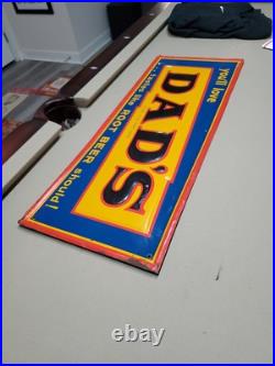 C. 1950s Original Vintage Dad's Rootbeer Sign Metal Embossed Old Fashioned Soda C. 1950s Original Vintage Dad's Rootbeer Sign Metal Embossed Old Fashioned Soda
