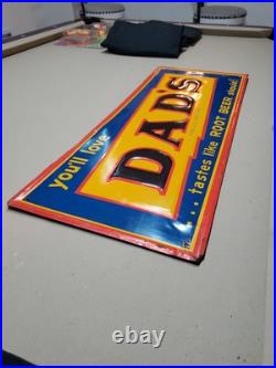 C. 1950s Original Vintage Dad's Rootbeer Sign Metal Embossed Old Fashioned Soda C. 1950s Original Vintage Dad's Rootbeer Sign Metal Embossed Old Fashioned Soda