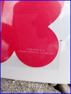 C. 1950s Original Vintage Dairy Queen Sign Raspberry Sundae DQ Fruity NOS Mint