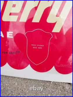 C. 1950s Original Vintage Dairy Queen Sign Raspberry Sundae DQ Fruity NOS Mint
