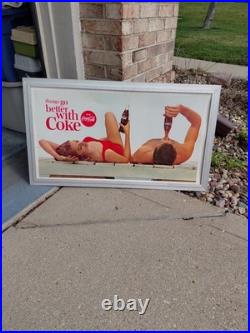 C. 1950s Original Vintage Dairy Queen Sign Raspberry Sundae DQ Fruity NOS Mint