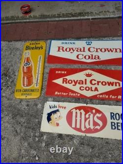 C. 1950s Original Vintage Drink Bubble Up Soda Sign Metal Embossed NOS MINT Kiss